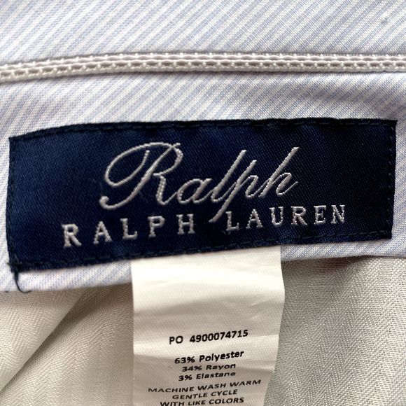Ralph Lauren Dress Pants Adult 34x30 Grey Classic Blue Label Trouser Preppy Mens - Picture 12 of 13